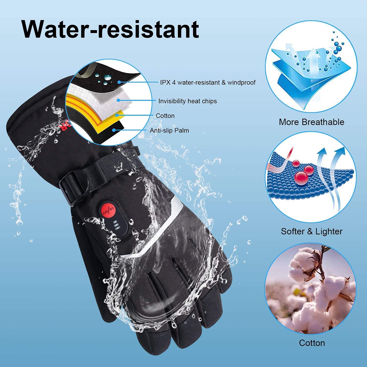 SNOW DEER Winter Heated Gloves - Ski Glove Waterproof recension och pris